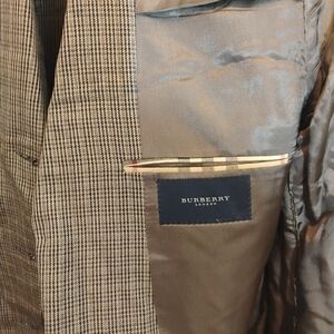 Burberry London Kensington Blazer Silk  Wool 42 long Check